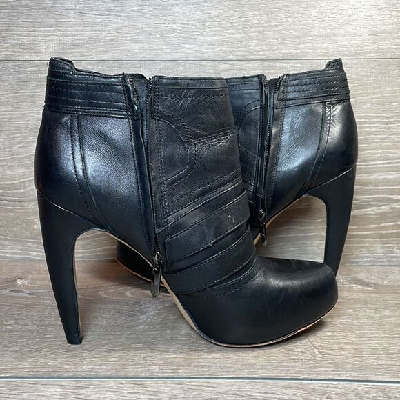 Sam Edelman Kenley Women’s Sz 9M Black Leather 5” Heel Inside Zip Ankle Booties - Picture 11 of 12